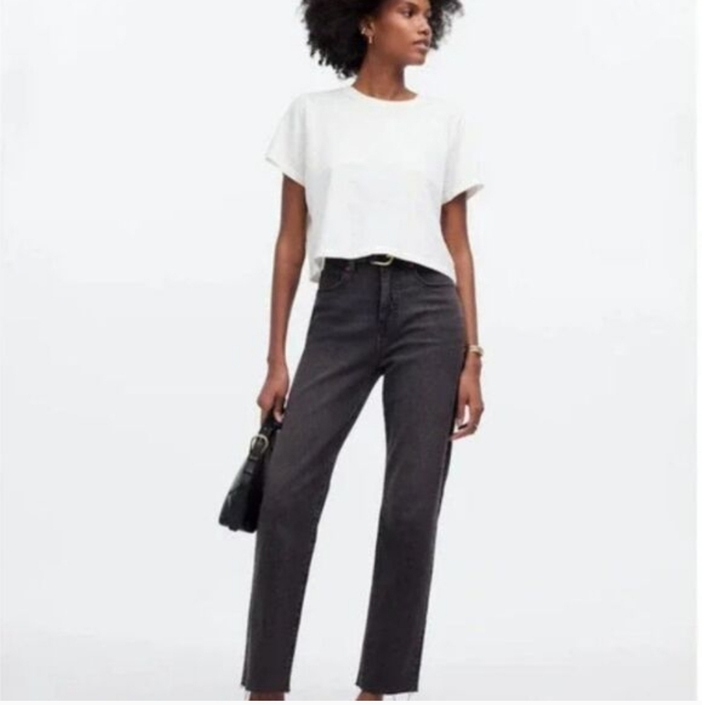 Madewell Softfade Cotton Boxy-Crop Tee NG580 Size XS White NWT - Picture 2 of 10